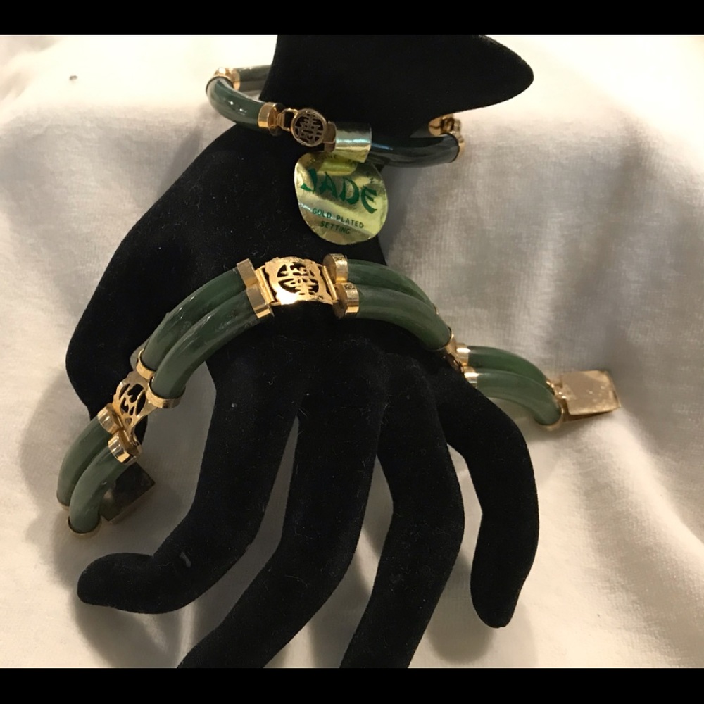 COPY - 2 Beautiful Jade GP Bracelets